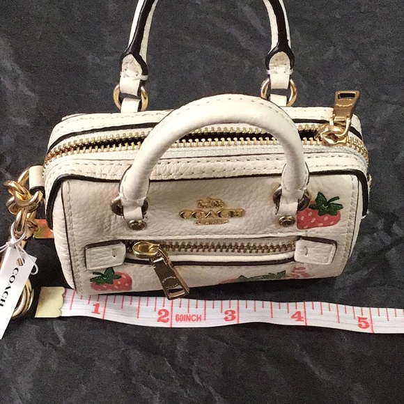 Coach Accessories Coach Mini Rowan Cream Colored Strawberry